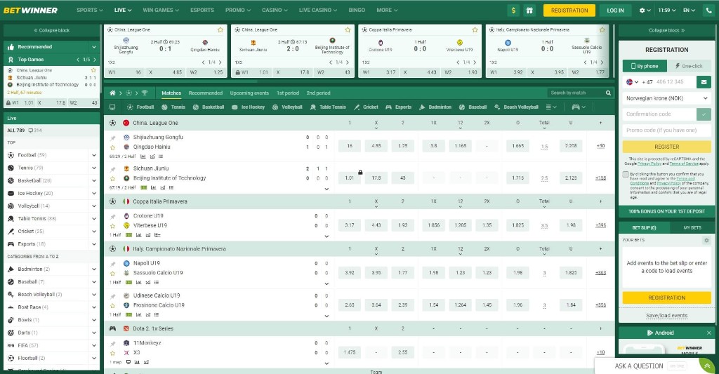 Betwinner apuestas en vivo