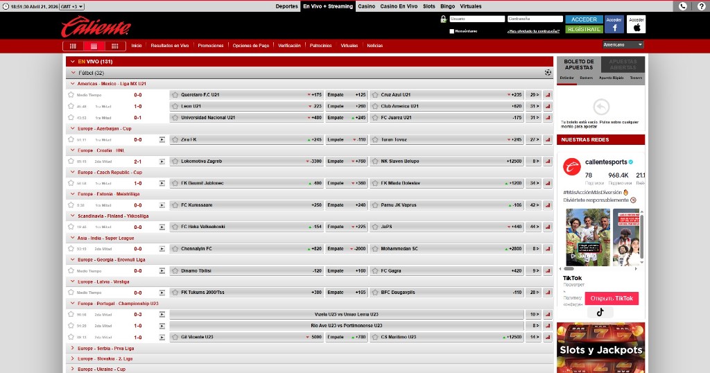 Caliente apuestas en vivo