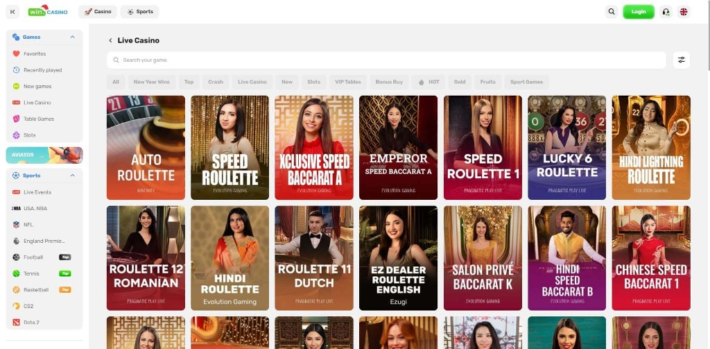 WinCasino apuestas en vivo